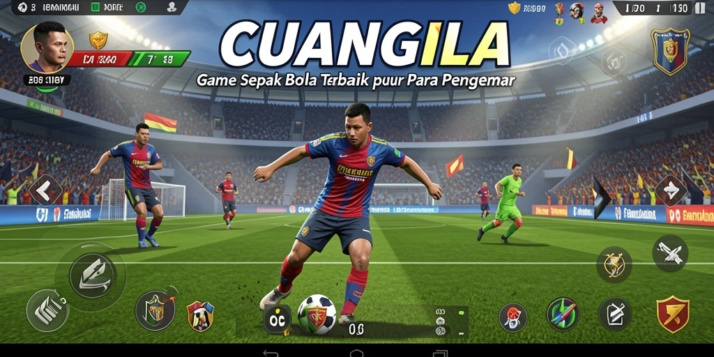 Tampilan gameplay CUANGILA yang menampilkan aksi seru sepak bola.