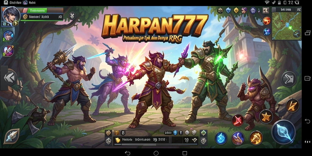 Tampilan mendebarkan dari gameplay HARAPAN777 dengan berbagai karakter dan monster.