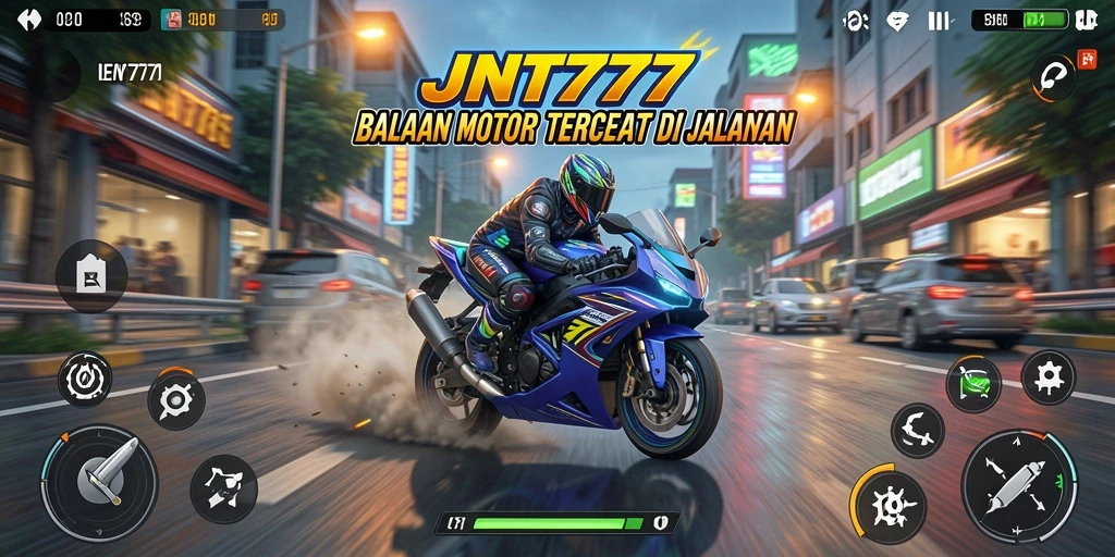 Tampilan gameplay balapan motor yang mendebarkan dan penuh aksi.