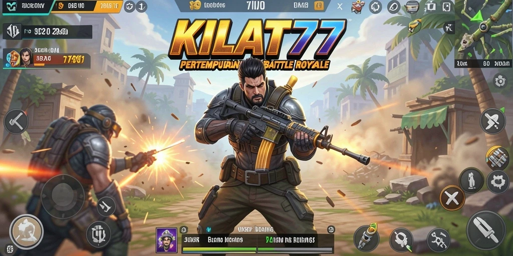 Screenshot KILAT77 menampilkan aksi pertempuran intens antar pemain.