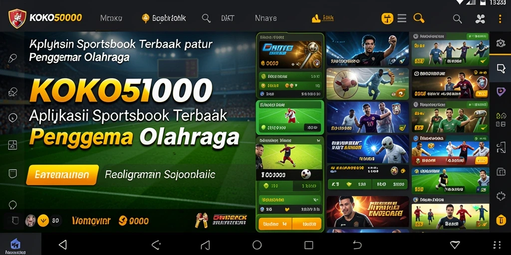 Tampilan menarik dari KOKO5000 yang menampilkan pilihan taruhan olahraga.