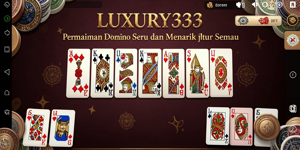 Screenshot utama gameplay Domino LUXURY333 yang menyenangkan.