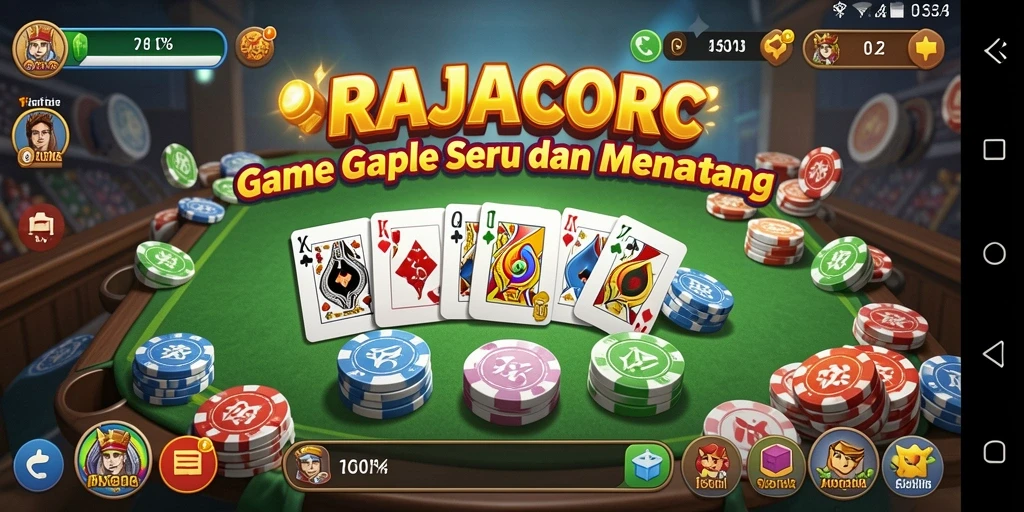 Tampilan gameplay seru Gaple di RAJACORC.