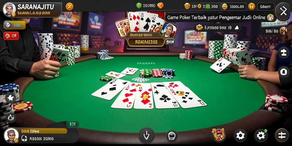 Gameplay seru Poker di SARANAJITU dengan grafis menawan.
