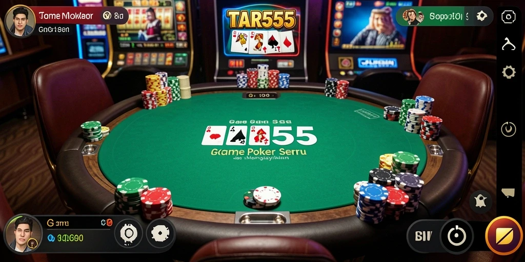 Screenshot TAR555 menampilkan momen seru permainan poker yang penuh strategi.
