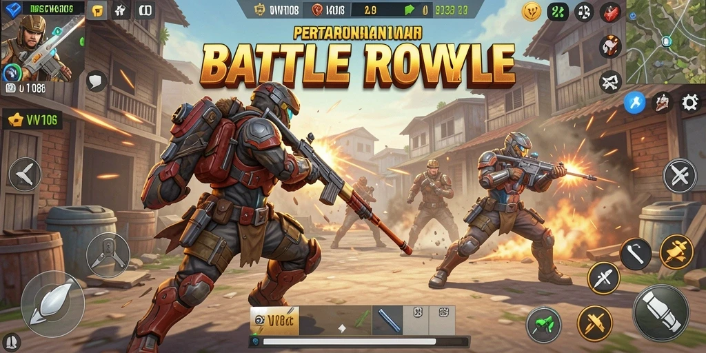 Tangkapan layar VW108 menampilkan aksi pertempuran intens dalam mode Battle Royale.