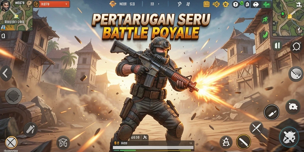 Tampilan gameplay yang menegangkan dalam WE878 Battle Royale.